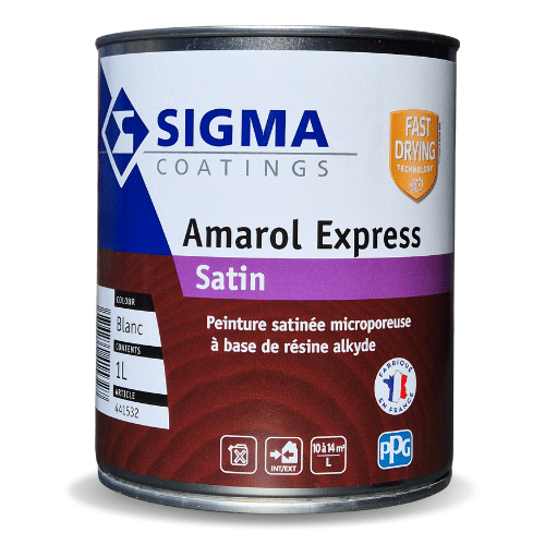 Peinture satinée microporeuse à base de résines alkydes en phase solvant pour la décoration et la protection des surfaces bois à séchage rapide.