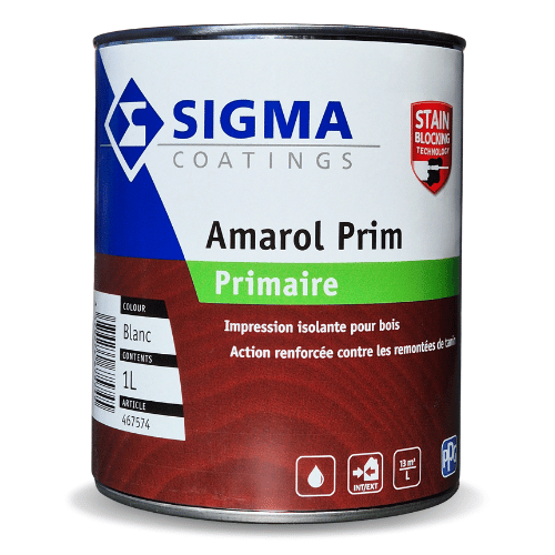 Amarol prim est une peinture impression isolante pour bois, basée sur une émulsion de polyuréthane acrylique et hybride de nouvelle génération.