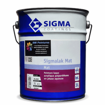 La peinture Sigmalak Mat de chez Sigma, est une peinture laque mate très résistante à base de dispersion polyuréthane acrylique pour l’intérieur.