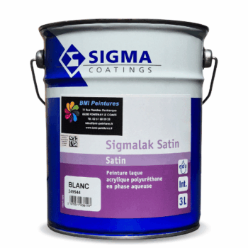 La peinture Sigmalak Satin est une peinture laque satinée très résistante à base de dispersion acrylique polyuréthane pour l’intérieur.