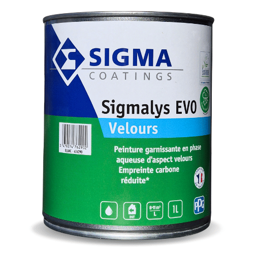 Sigmalys EVO Velours est une peinture acrylique velours pour les travaux neufs et rénovations - murs et plafonds des pièces sèches et humides en intérieur.