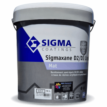 Sigmaxane est un revêtement semi-épais D2 / D3 allégé, de finition mate profond à base de résines acryliques et polysiloxanes pour extérieur.