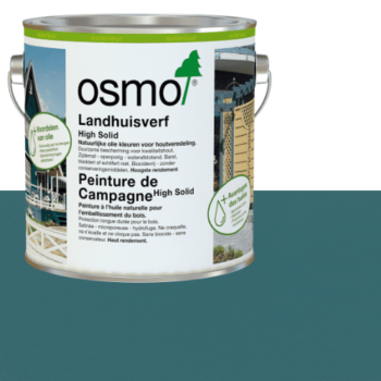 Peinture de campagne bleu labrador Osmo pour façades bois : protection durable, finition microporeuse, résistante aux intempéries et facile à appliquer.