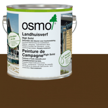 Peinture de campagne brun moyen Osmo pour façades bois : protection durable, finition microporeuse, résistante aux intempéries et facile à appliquer.