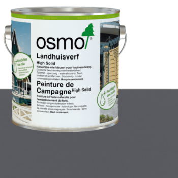 Peinture de campagne gris pierre Osmo pour façades bois : protection durable, finition microporeuse, résistante aux intempéries. Facile à appliquer.