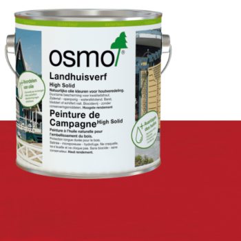 Peinture de campagne rouge carmin Osmo pour façades bois : protection durable, finition microporeuse, résistante aux intempéries et facile à appliquer.