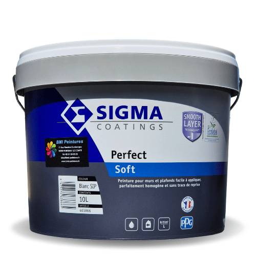 Sigma Perfect soft est une peinture intérieure de haute qualité, facile à appliquer, parfaitement homogène et sans reprises, une peinture Ecolabel.