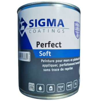Sigma Perfect soft est une peinture veloutée pour murs et plafonds facile à appliquer, parfaitement homogène et sans reprise