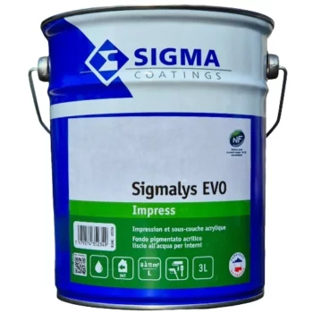 Sigmalys EVO Impress de chez Sigma est une impression et sous couche d’accrochage pour tous fonds peu poreux, anciens vernis et peintures laquées dépolis.