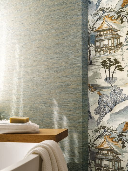 Papier peint Casamance Archipel Nara Blanc-Celadon 75310202 ambiance 2