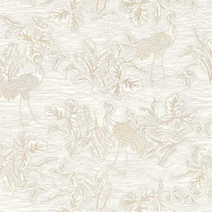 Papier peint Casamance L'Ile aux Oiseaux Mirador Blanc 75891222