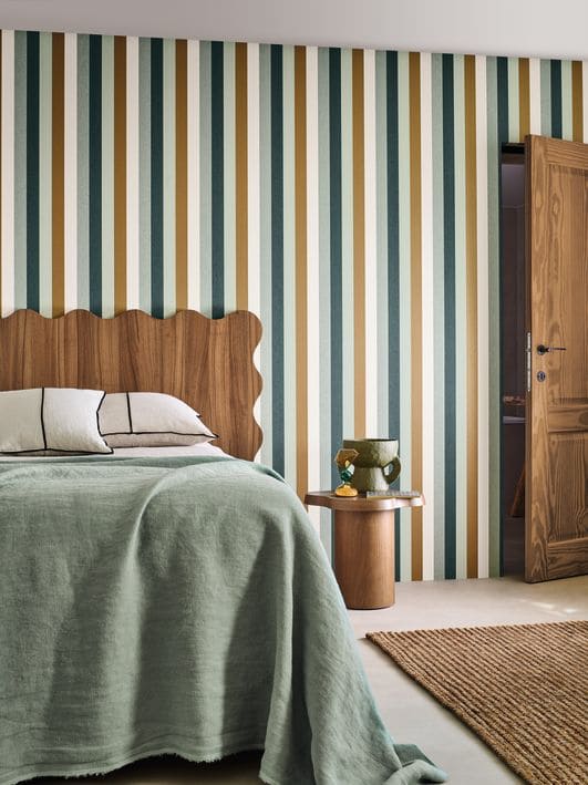 Papier peint Casamance L'Ile aux Oiseaux Transat Céladon-Bronze 75923364 ambiance