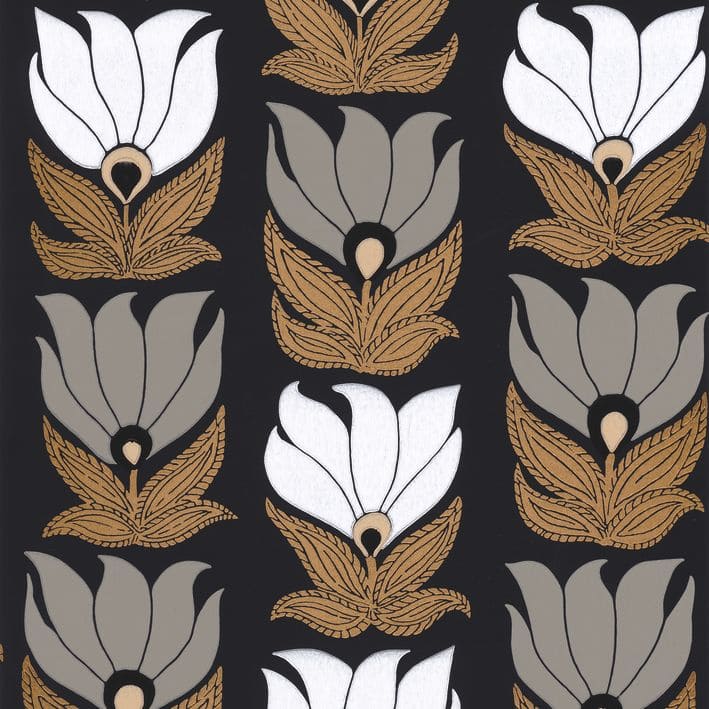 Papier peint Casamance Square Jasmin Dauphine Noir-Doré 75691120