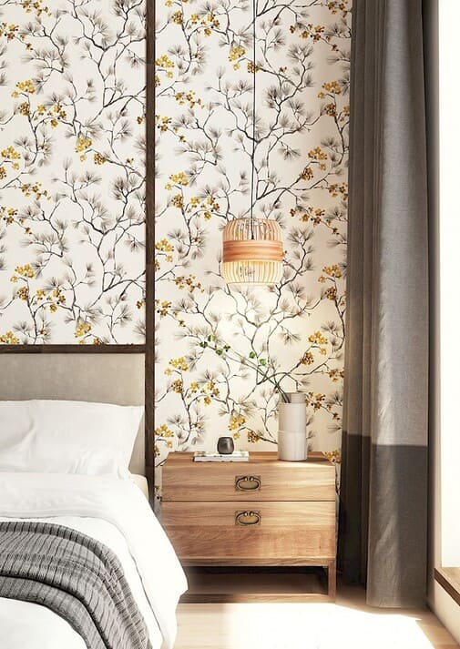 Papier peint Masureel Kimono Haru Gold KIM103 ambiance