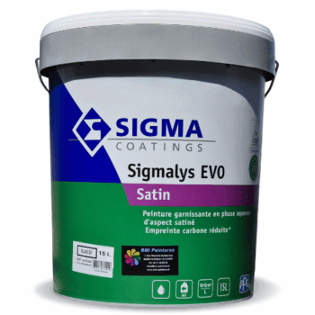Sigmalys EVO Satin est une peinture satinée, pour murs et plafonds, avec un excellent pouvoir couvrant, pour travaux neufs ou rénovations.