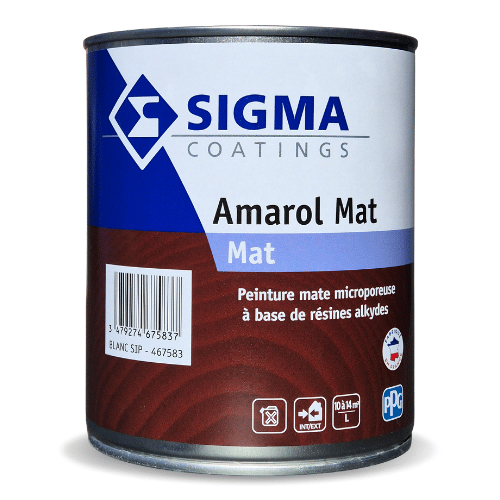 Amarol mat est une peinture mate microporeuse pour bois en phase solvant, pour intérieur et extérieur, finition mate esthétique et tendance.