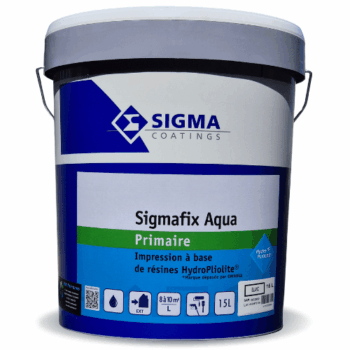Sigmafix Aqua Primaire est une peinture impression pigmentée à base de résines Hydro Pliolite® en dispersion aqueuse pour façade.