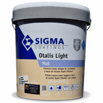 Otalis Light Mat de chez Sigma est une peinture mate allégée pour façade à base de résines Hydro Pliolite® à séchage rapide