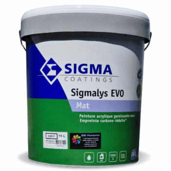 La Sigmalys EVO Mat est une peinture acrylique mate, garnissante, atténuant les imperfections du support, pour l'intérieur et l'extérieur (sous abris).