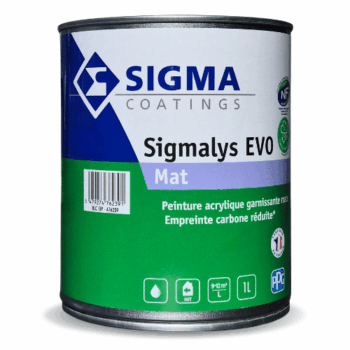 La Sigmalys EVO Mat est une peinture acrylique mate, garnissante, atténuant les imperfections du support, pour l'intérieur et l'extérieur (sous abris).
