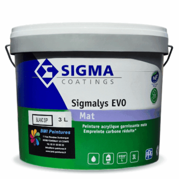 La Sigmalys EVO Mat est une peinture acrylique mate, garnissante, atténuant les imperfections du support, pour l'intérieur et l'extérieur (sous abris).