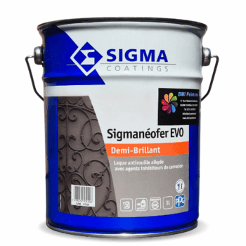 La Sigmanéofer EVO Demi-brillant est une peinture laque alkyde de finition demi brillante, inhibitrice de la rouille, pouvant être utilisée comme primaire antirouille