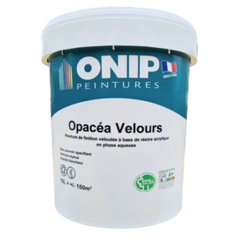 Opacéa velours est une peinture de la marque Onip. Cette peinture de finition est destinée pour la protection et la décoration des murs et plafonds.