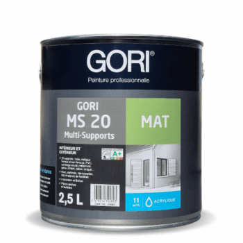 La Gori MS 20 est une peinture multi-supports acrylique pour l'intérieur et l'extérieur. Cette peinture est à une forte adhérence sur 20 supports différents