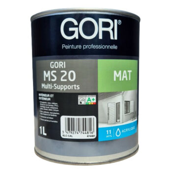 La Gori MS 20 est une peinture multi-supports acrylique pour l'intérieur et l'extérieur. Cette peinture est à une forte adhérence sur 20 supports différents