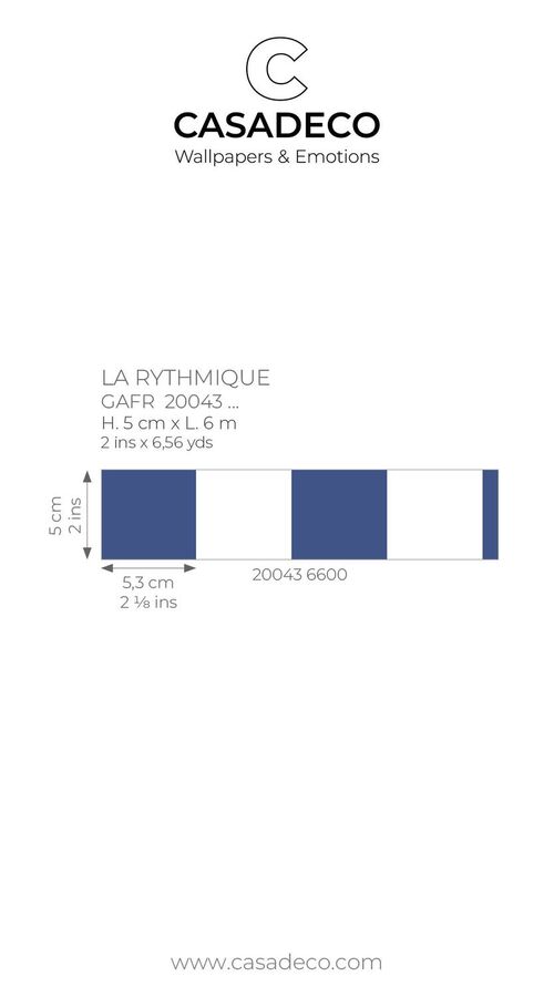 Frise La Rythmique de la collection Galons et Frises par Casadeco avec sa cadence tantôt lente, tantôt rapide, la frise décorative impose son propre rythme.