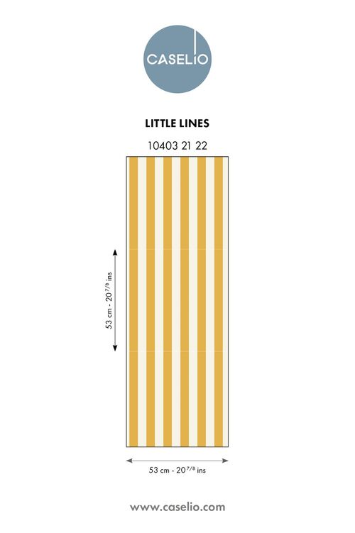 Papier peint Little Lines de la collection Azur par Caselio se décline en version mini, avec des teintes pastel délicates et lumineuses.