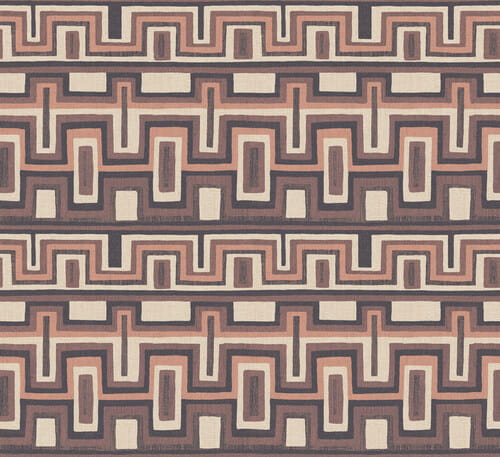 Papier peint Morelos de la collection Amani par Masureel propose un motif géométrique en zigzag inspiré des textures et des motifs mexicains traditionnels, mais réinterprété avec une touche contemporaine.