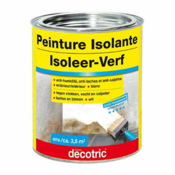 Peinture isolante qui permet de protéger contre l'humidité et l'efflorescence sur supports minéraux et isole des tâches diverses (eau, nicotine...)