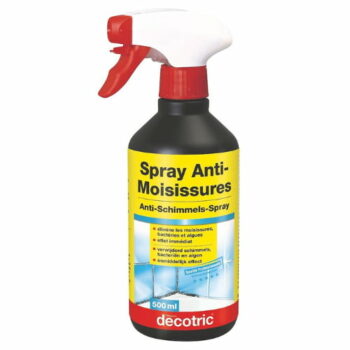 Spray anti moisissure, il élimine rapidement et durablement les traces de moisissures, d’algues ainsi que des bactéries sur tous les supports minéraux .