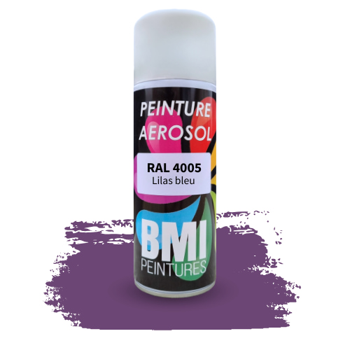 Peinture aérosol monocouche, RAL 4005 lilas bleu anticorrosion, à séchage rapide et avec une bonne résistance aux intempéries.