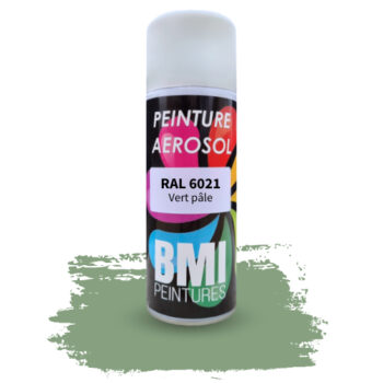 Peinture aérosol monocouche, RAL 6021 vert pâle, anticorrosion, à séchage rapide et avec une bonne résistance aux intempéries.