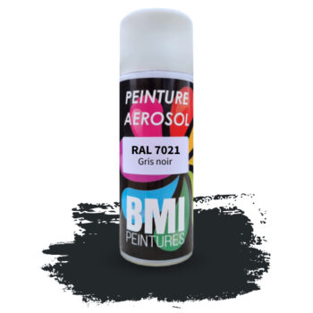 Peinture aérosol monocouche, RAL 7021 gris noir, anticorrosion, à séchage rapide et avec une bonne résistance aux intempéries.