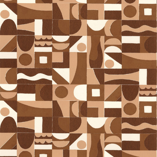 Papier peint Gourna de la collection Bord du Nil par Casamance s'inspire de l'architecture de New Gourna, célèbre pour ses maisons aux courbes élégantes.