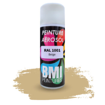 Peinture aérosol monocouche, RAL 1001 beige anticorrosion, à séchage rapide et avec une bonne résistance aux intempéries.