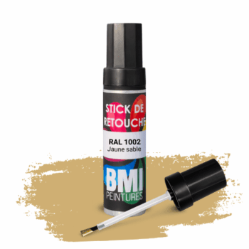 Peinture monocouche en stick, RAL 1002 jaune sable anticorrosion, à séchage rapide et avec une bonne résistance aux intempéries.