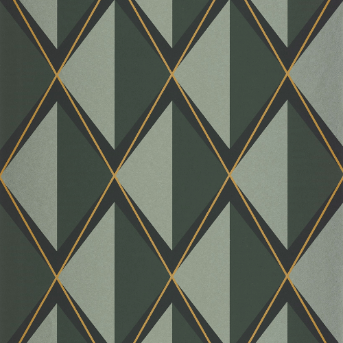 Papier peint Chaplin de la collection Années Folles par Casadeco où les motifs jouent avec la lumière pour créer une ambiance élégante.