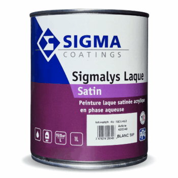 La Sigmalys Laque satin est une peinture laque satinée acrylique en phase aqueuse, pour les murs et les boiseries des pièces sèches.