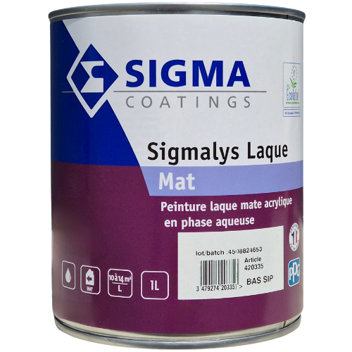 La Sigmalys laque mat est une peinture laque mate acrylique en phase aqueuse, pour les murs et les boiseries des pièces sèches.