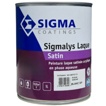 La Sigmalys laque satin est une peinture laque mate acrylique en phase aqueuse, pour les murs et les boiseries des pièces sèches.