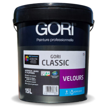 La Gori Classic Velours est une peinture mate-veloutée de finition pour murs et plafonds intérieurs. Elle a une belle blancheur et une bonne opacité.