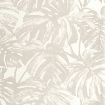 Le papier peint Mata de la collection Rio par Casadeco est un décor végétal élégant et contemporain avec des silhouettes raffinées de feuilles de Monstera.
