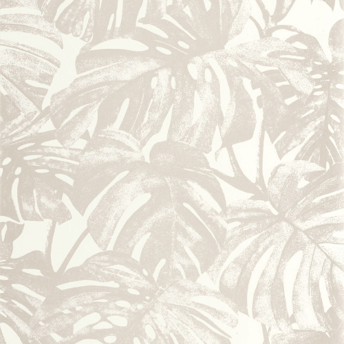 Le papier peint Mata de la collection Rio par Casadeco est un décor végétal élégant et contemporain avec des silhouettes raffinées de feuilles de Monstera.