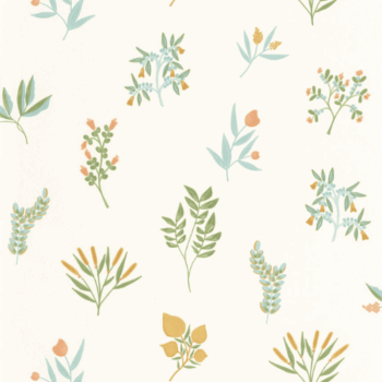 Papier peint Luck de la collection Kitchen Box et Green Life 2 par Caselio. Des motifs végétaux façon herbiers pour une décoration simple et naturelle.
