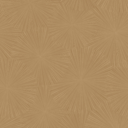 Papier peint Casadeco Hélios, un motif rayonnant évoquant soleils ou feux d’artifice, dans une palette lumineuse du blanc craie au bleu encre.