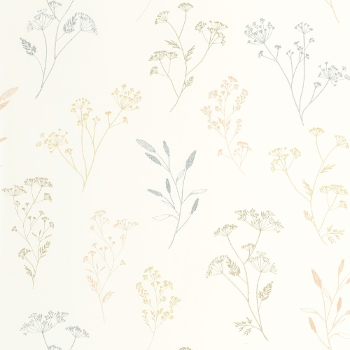 Le papier peint Little Graminea de la collection Art of Botanty par Caselio représente des petites fleurs aux traits fins et délicats.